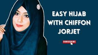 Easy wear hijab with chiffon jorjet||full coverage hijab️