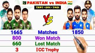 Pakistan vs India Comparison 2024 || IND vs PAK: Test, ODI, T20I, World Cup, T20 World Cup and More