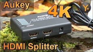 Review: Aukey HA-H02 / 4-fach HDMI 1.4 Splitter / 1080p / 4K UHD / 3D