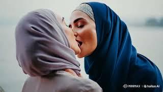 Royal Muslim women kissing in the palace | Lesbians Kissing Video