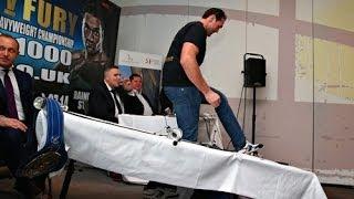 Tyson Fury Flips A Table And Storms Out Of Dereck Chisora Press Conference