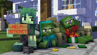 Minecraft, Bad ZOMBIE Family | Sad Story Monster school Animation