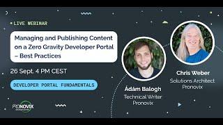 Developer Portal Fundamentals webinar series  | 2023-09-26