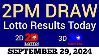 Lotto Result Today 2pm Draw September 29 2024 Swertres Ez2 PCSO Live Result