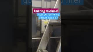 Rare footage of a high performance yogurt cup filling machine #food #foodshorts #yogurt