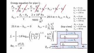 Fluid Mechanics: Topic 9.2.1 - Example of flow through parallel pipes