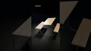 This Bench Turns Into a Table in Seconds! #shorts #furniture