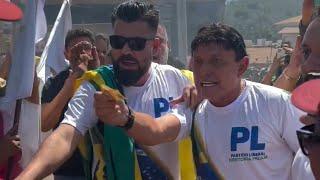 Militantes do MST tentam impedir a chegada de Jair Bolsonaro em Parauabebas- PA.