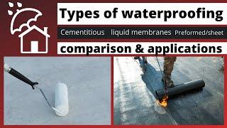 Waterproofing | Types of waterproofing | Methods of water proofing |  cementitious water proofing