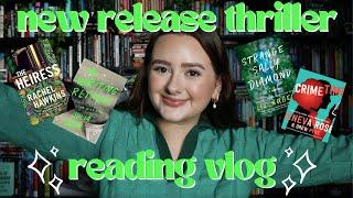 NEW RELEASE THRILLER READING VLOG 2023 | snowy isolated vibes, ARCs, 2 slays & 2 flops