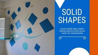 Living Room Solid Shapes Wall Paint Design | AapkaPainter