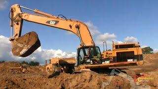 Cat 365 Long Reach Excavator Loading Volvo And Hydrema Dumpers