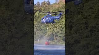 GrosserWaldbrand & Hubschrauber holen Wasser / Big forestfire & helicopter fetching water