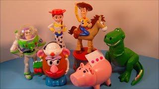 1999 DISNEYS TOY STORY 2 FULL SET OF 6 CANDY DISPENSERS MCDONALDS HAPPY MEAL COLLECTION VIDEO REVIEW