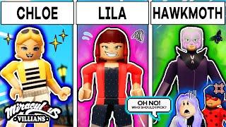 Miraculous VILLAINS: Chloe Family vs Lila Family vs Hawk Moth Family (Roblox Miraculous Movie )