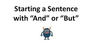 Starting a sentence with "and" or "but"