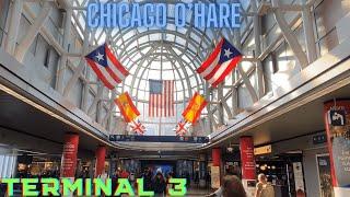Chicago O'Hare Int'l Airport (ORD) Terminal 3 Full Walking Tour #American #Spirit