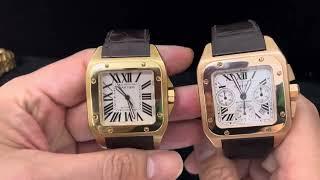 認清楚最大的兩隻尺寸！流行大表時候嘅DREAM WATCH 18K 卡地亞CARTIER SANTOS 100 XL VS SANTOS 100 XL CHRONOGRAPH