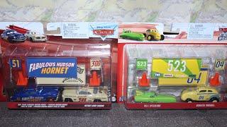 Mattel Disney Cars Accessory Racing Packs Fabulous Hudson Hornet Leroy Heming Nile Gearsten Marshall