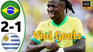 Brazil vs Uruguay 2-1- Highlights & All Goals 2024 - Vini Goals