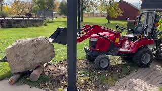 Moving a Huge Chunk of Cement With Sub Compact Tractor Massey Ferguson GC1725M