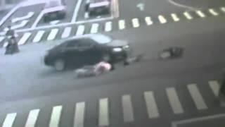 Dramatic Chinese bike crash caught on camera.