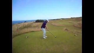 Teeing off at the Castle Course in St Andrews Links, Scotland. August 15th, 2011