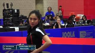 2016 NCTTA Nationals Women's Team Final - Maria Castillo (Wisconsin) vs Caroline Kajihara (TWU)