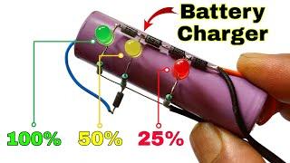 How To Make 3.7V Battery Charger Using Diodes..3.7V Battery Charger With Battery Level Indicator