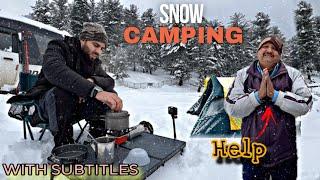 Solo Camping In Heavy Snow || Rescue Cars In Snowfall || The Umar