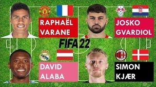 Nations League A Group 1(Centre Backs) Varane vs Josko Gvardiol vs Alaba vs Kjær (FIFA22 Comparison)