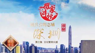 《百家讲坛》现代文明之城深圳 EP3 文化繁荣兴盛——深圳的文化何足以自信？中原文化和岭南文化的融合发展是深圳文化最独特的存在！20210102 | CCTV百家讲坛频道