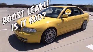 Fixing a boost leak on an Imola yellow Audi B5 S4