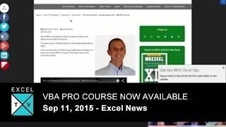 VBA Pro Course Now Available-Excel News - Week Ending 2015-09-11