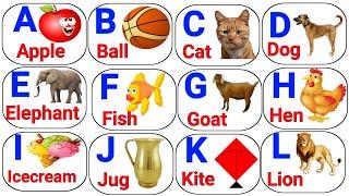 A for apple b for ball,alphabet,abcd,Phonics sounds with image,ABC alphabet Song with image,part60