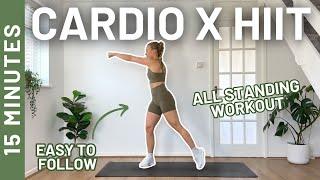 15 MIN CARDIO HIIT - ALL STANDING - Full Body Workout [No Repeats]