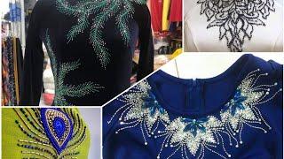 Áo dài kết cườm|Beaded embroidery dress patterns