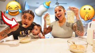 I PUT BREAST MILK IN MY HUSBANDS CEREAL PRANK !! *GONE WRONG*