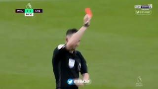 Fabian Balbuena red card!!! West ham vs Chelsea [0-1]