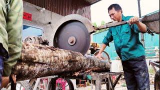 Wood processing project using veneer wood peeling machine and wood cutting process#woodprocessing