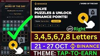 Theme Tap-to-Earn WOTD | Binance Crypto WODL Answers Today | All Letters WOTD