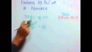 Trick 41 Finding 33 1/3% of a number