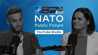 NATO Public Forum YouTube Studio 2024 |  Sviatlana Tsikhanouskaya with Marvin Neumann