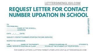 Application For Phone Number Change in School - Request Letter For Change Cell Phone Number