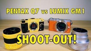 Lumix GM1 vs Pentax Q7  - SHOOTOUT - World's Smallest Mirrorless Cameras!