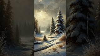 Хвойный зимний лес (картина #560) \ Художник: Нормов