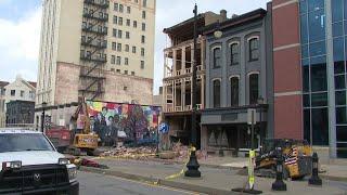 Facade of former Coney Island Lunch partially collapses in Downtown Scranton