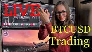 Live Bitcoin (BTCUSD) Trading & Technical Analysis - My Cryptocurrency Trading Strategy