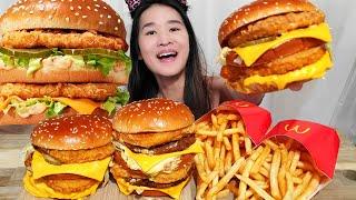 McDonald's NEW CHICKEN BIG MAC! Cheeseburger, Chicken Sandwich & Fries Mukbang w/ ASMR Eating