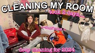 CLEANING MY ROOM 2024 I new year deep clean with me cleaning motivation !!